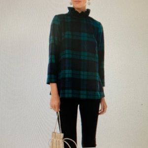 Tuckernuck Bow Ruffle Blackwatch Plaid Faye blouse